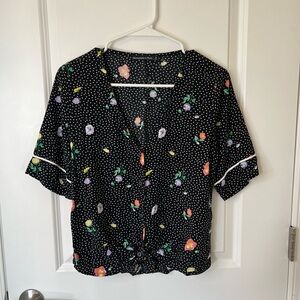 Abercrombie and Fitch Tie Front Blouse